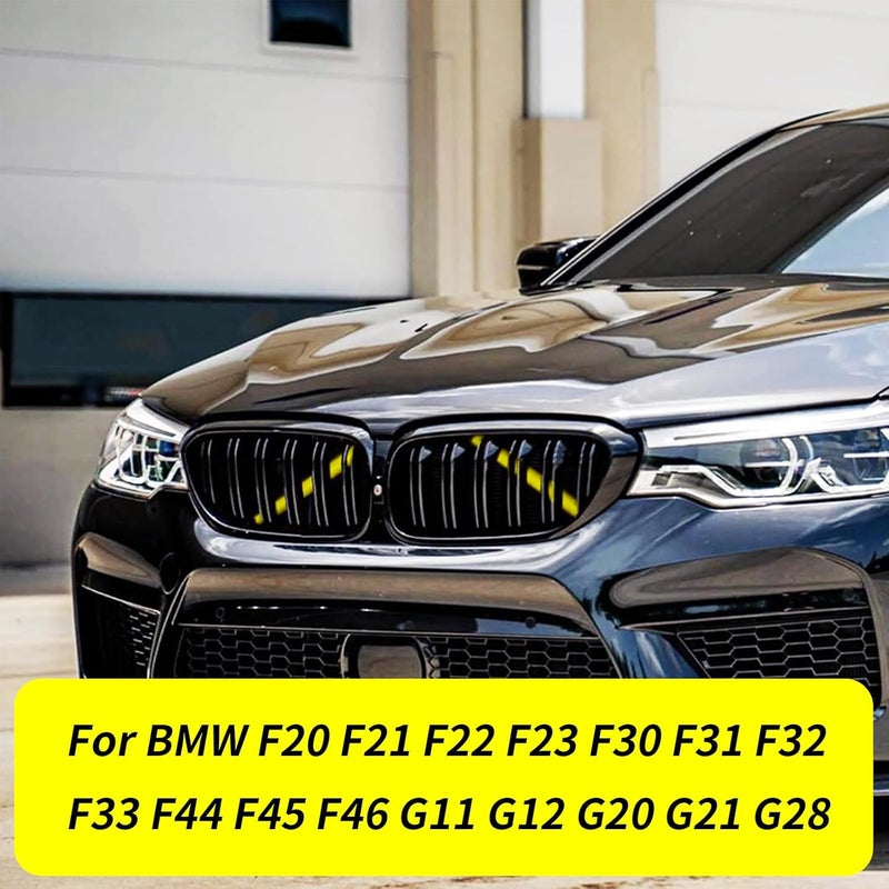 SHSBSCAR M-Sport V Brace Grille Inserts Stripes Trim, Compatible with BMW 3/4 Series F30 F32 320 328i 330 335 428 435 Front Grille Trim Stripes Cover (Yellow) - Image 4